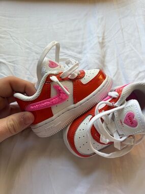Nike Kids Valentine Edition White, Red & Pink Low-Top Sneakers